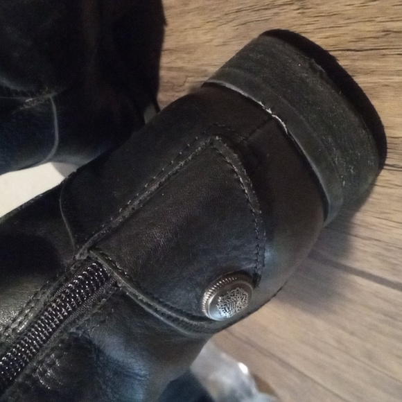 Arturo Chiang 9.5 Black Leather Boots Snap Details Beautiful! - Picture 5 of 16